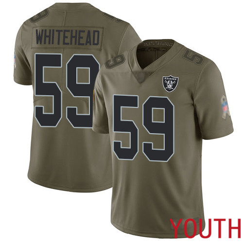 Oakland Raiders Limited Olive Youth Tahir Whitehead Jersey NFL Football #59 2017 Salute to Service Jersey->youth nfl jersey->Youth Jersey